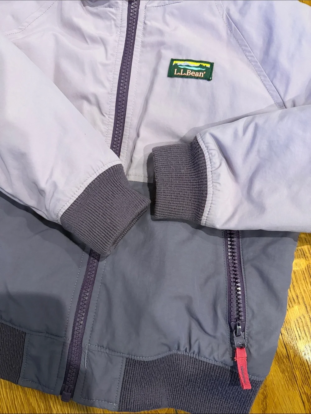 LL Bean little kids M 5-6 two tone purple medium weight insulated jacket